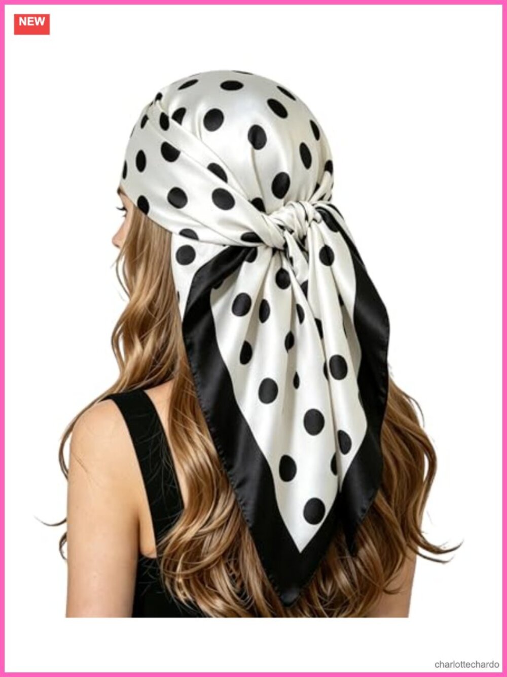 Satin Polka Dot Square Scarf 35x35in Neck Head Wrap Shawl Bandana